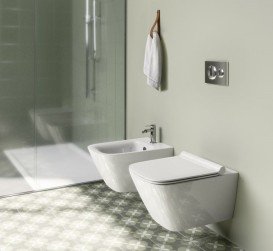 Биде подвесное Catalano Green безободковое с одним отверстием керамика белый 1BS55GR00