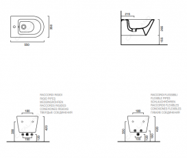 Биде подвесное Catalano Zero Soft 55х35 см 1 отверстие под смеситель цвет белый матовый 1BS55NRBM