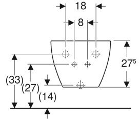 Біде підвісне Geberit Acanto 35,5х53 см сантехнічний фарфор білий 502.825.00.1