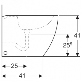 Биде напольное Geberit Citterio приставное к стене закрытая форма санфарфор белый KeraTect 500.538.01.1