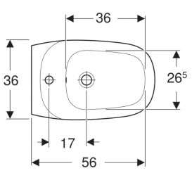 Биде напольное Geberit Citterio приставное к стене закрытая форма санфарфор белый KeraTect 500.538.01.1