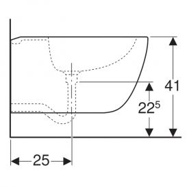 Біде підвісне Geberit Citterio закритої форми санфарфор білий KeraTect 500.539.01.1