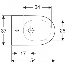 Биде подвесное Geberit ONE закрытой формы санфарфор белый KeraTect 500.690.01.1