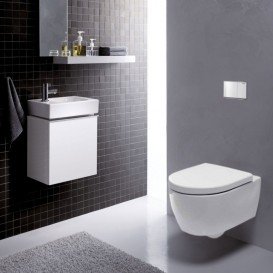 Биде подвесное Geberit ONE закрытой формы санфарфор белый KeraTect 500.690.01.1