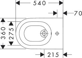 Біде підвісне Hansgrohe EluPura Original S 36х54 см кераміка HygieneEffect білий 62045450