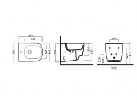 Биде подвесное Hatria Fusion 48 35х48 см белый YXJ801