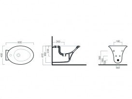 Биде подвесное Hatria Sculture 40x60 см белый Y0BF01