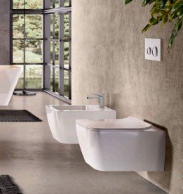 Біде підвісне Hidra Faster Kiub 36,5х54 см санфаянс білий глянцевий KIW14 001 bianco lucido