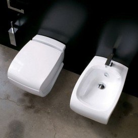 Біде підвісне Hidra Hi-Line 38х54,5 см санфаянс білий глянцевий HIW14 001 bianco lucido