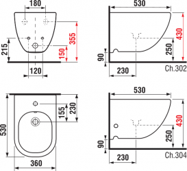 Біде підвісне Jika Mio Jika perla кераміка білий H8317121003041