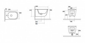 Биде подвесное Kerasan Tribeca с крепежом WB9N бургундия матовый 512575