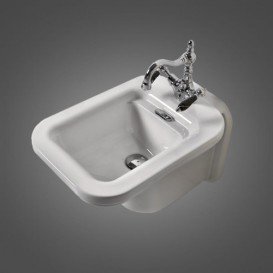 Біде підвісне Kerasan Waldorf з одним отвором біле хром 4125K1