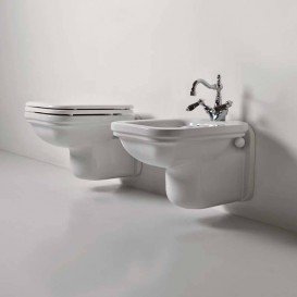 Біде підвісне Kerasan Waldorf з одним отвором біле хром 4125K1