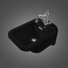 Биде подвесное Kerasan Waldorf с одним отверстием черный глянцевый хром 4125K4