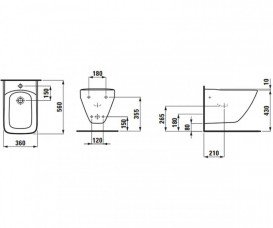 Биде подвесное Laufen Palace керамика белый H8307010003041