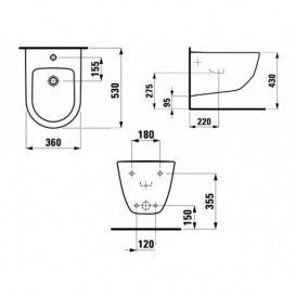 Биде подвесное Laufen Pro керамика белый с покрытием LCC H8309524003021