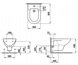 Біде підвісне Laufen Pro кераміка білий H8309510003021