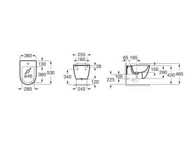 Біде підвісне Roca Ona 36х53 см сантехнічна кераміка чорний матовий A357685080