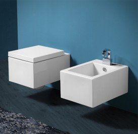 Биде подвесное Simas Frozen 38х51 см фаянс белый FZ 19/F85