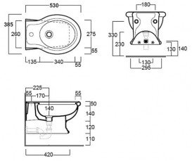 Біде підвісне Simas Lante 38,5х53 см фаянс білий LA19