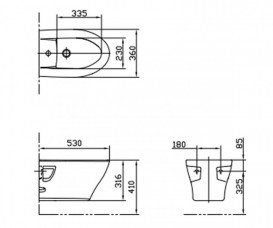 Биде подвесное TOTO Le Blanc с переливом керамика белый BW941K