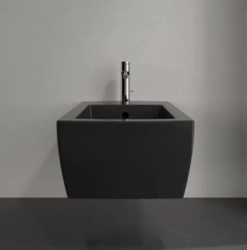 Біде підвісне Villeroy & Boch Memento 2.0 37,5х56 см санітарна кераміка CeramicPlus Ebony (чорний матовий) 443300S5