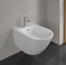 Биде подвесное Villeroy & Boch Subway 3.0 37,5х56 см санитарная керамика CeramicPlus альпийский белый 447000R1