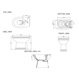 Биде Primera Antique напольное санфаянс белый 8170016