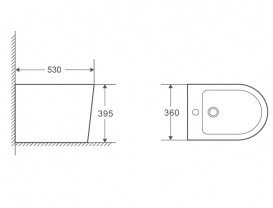 Биде Volle Nemo напольное с отверстием под смеситель и переливом черный матовый 13-17-046 Black