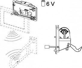 Блок панелі змиву TECE TECEplanus для унітазу харчування від батареї 6 В бездротової 9240354