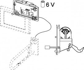 Блок панели смыва TECE TECEplanus для унитаза питание от батареи 6 В с кабелем 9240356