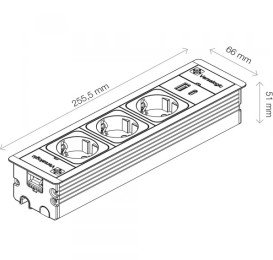 Блок розеток ASA Plastici Versaframe 3.0 3.0 3х220В+USB type А+С білий 060.40F.00008