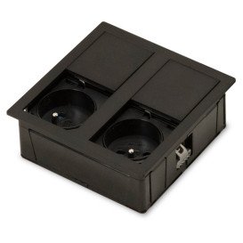 Блок розеток ASA Plastici VersaHit Dual 2x220В черный матовый 060.15F.00007