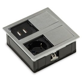 Блок розеток ASA Plastici VersaHit Dual 1x220В + 1USB 5V нержавеющая сталь 060.15F.00009
