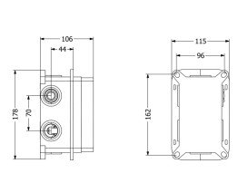 Блок скрытой установки термостата  Villeroy & Boch Universal Taps & Fittings Vi-Box с замком безопасности TVD00065100000