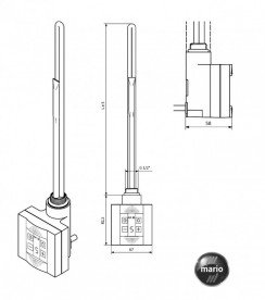 Блок управління для сушки для рушників Mario Terma KTX 4S з виделкою 4820111354887