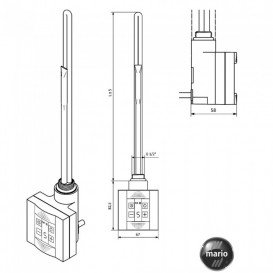 Блок управления для полотенцесушителя Mario Terma KTX 4S скрытое подключение 4820111354894