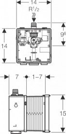 Блок управления смывом писсуара Geberit Basic 115.801.00.5