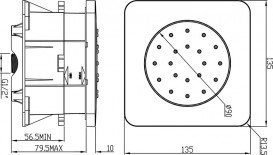 Бічна душова форсунка Ravak Chrome 990.00 прихованого монтажу латунь хром X07P346