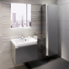 Боковой шкафчик подвесной Ravak 10° SB 450 ДСП/МДФ серый глянец X000000752