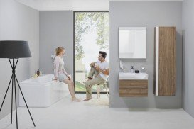 Боковой шкафчик подвесной Ravak 10° SB 450 ДСП/МДФ  темно-ореховый X000000753