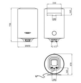 Бойлер Ariston Pro1 Eco 80V 1,8K PL Dry HE сухой ТЭН белый 3201855