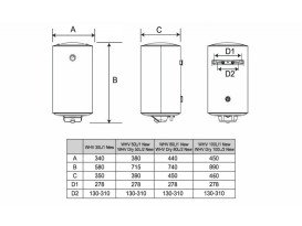 Бойлер Arti WHV 50L/1 New вертикальний мокрий ТЕН білий 332206