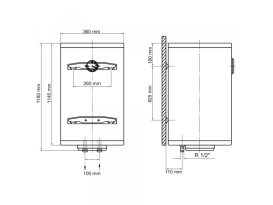 Бойлер Arti WHV Slim Dry 80L/2 вертикальний сухий ТЕН білий 602238