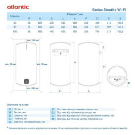 Бойлер Atlantic Steatite Genius WI-FI VM 100 D400S-3E-CW 1800W сухий ТЕН білий 8513530