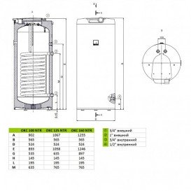 Бойлер непрямого нагріву Drazice OKC 160 NTR підлоговий вертикальний 1106708101