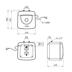 Бойлер Kroner Small K15SU1.5 15 л с мокрым ТЭНом белый CV034586