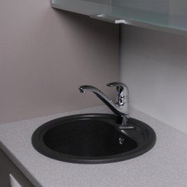 Мойка для кухни круглая Буль-Буль Nevada 45х45х21 врезная Магранит светло-черный 104040004