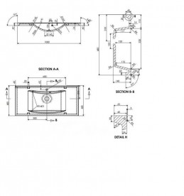 Тумба підвісна Буль-Буль Borneo 995x475x728 з раковиною Lucia 1000 білий 10110012200