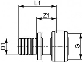 Быстросъемное соединение Tece TECEflex прямое 16хRp1/2 кремнистая бронза 708630